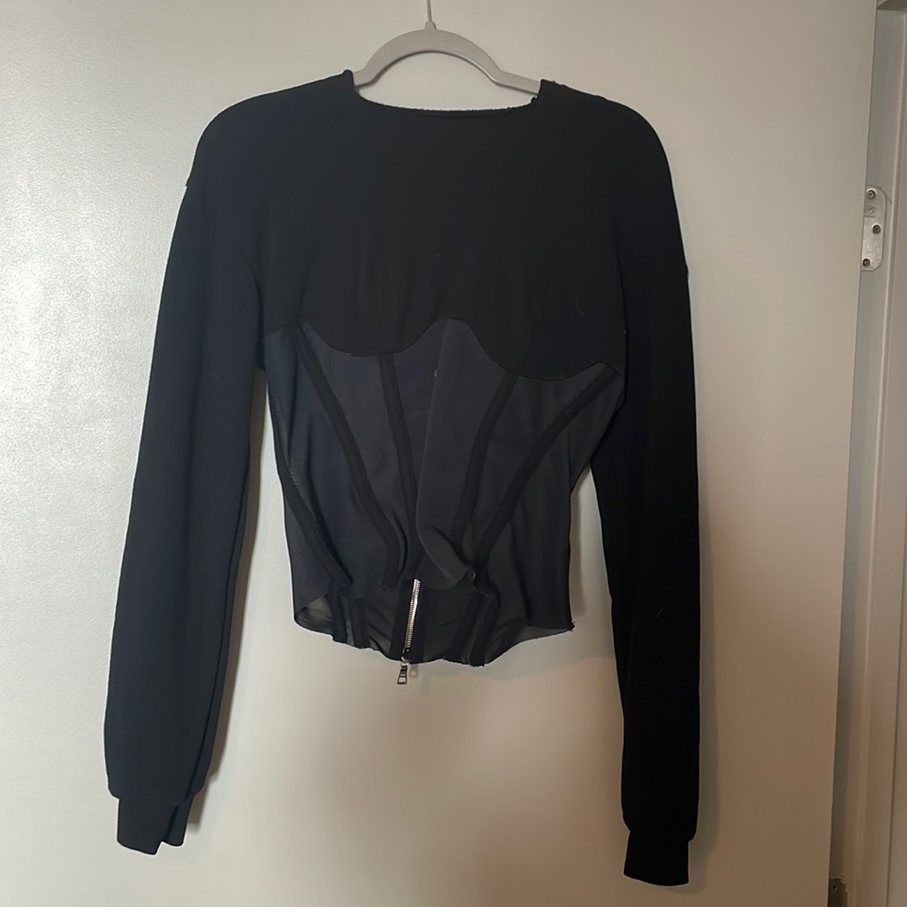 REVOLVE RtA black corset sweatshirt size medium